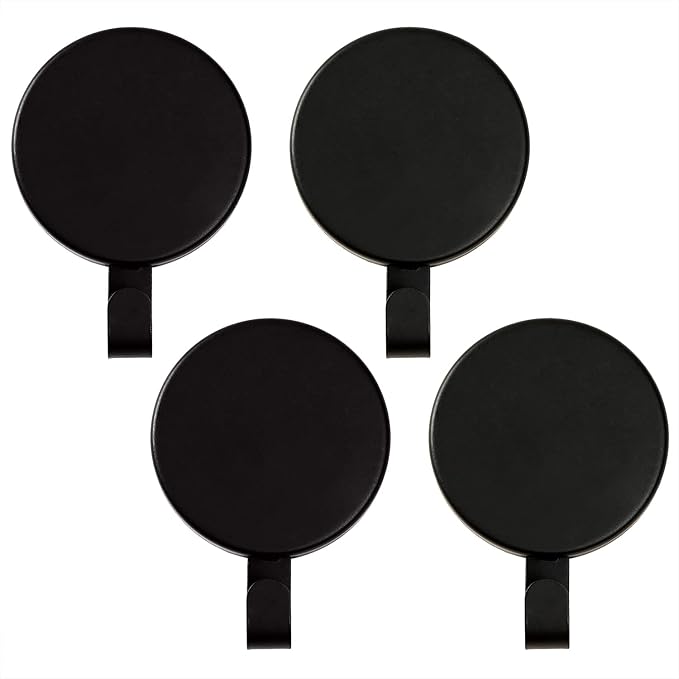 Magnetic Wreath Hanger Heavy Duty Magnet Hooks Hanging Supplies for Metal Door Refrigerator Christmas Wreaths Party Decoration Super Strong Magnetism (Black, 4 Pack)