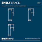 ClosetMaid ShelfTrack Wire Closet Organizer System, Adjustable from 2 to 4 Ft., With Shelves, Clothes Rods, Hardware, Durable Steel, White