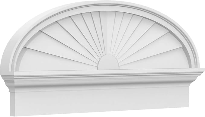36" W x 15-7/8"H x 2-3/4"P Elliptical Sunburst Architectural Grade PVC Combination Pediment