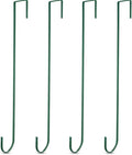 Hotop 15 Inch 4 Pcs Wreath Hangers for Front Door Steel Metal Wreath Doors Hanger Over The Door Hanger Hook Indoor or Outdoor for Christmas Halloween Front Decorations Welcome Sign(Green)
