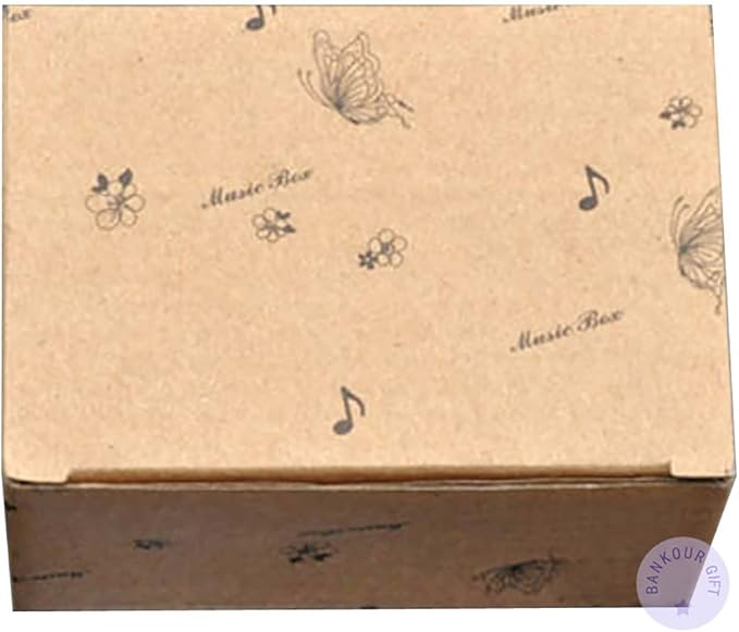 BinkeGG Play (La Vie En Rose) Brown Wooden Hand Crank Music Box with Sankyo Musical Movement (65 Tunes Option)