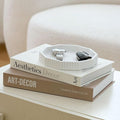 Decorative Plaster Tray & Book Decor Set - Scalloped Tray & Decorative Books Box Enhance Coffee Table or Bookshelf Decor - Modern Home Decoration for Living or Dining Room & as Housewarming Gift