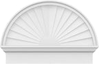 28"W x 20-3/4"H x 2-3/4"P Half Round Sunburst Architectural Grade PVC Combination Pediment