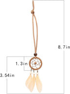 Mini Dream Catcher 7pcs Set - Car Interior Rearview Mirror Dangle Bag Pendant Charm 1.2" Diameter and 9" Long