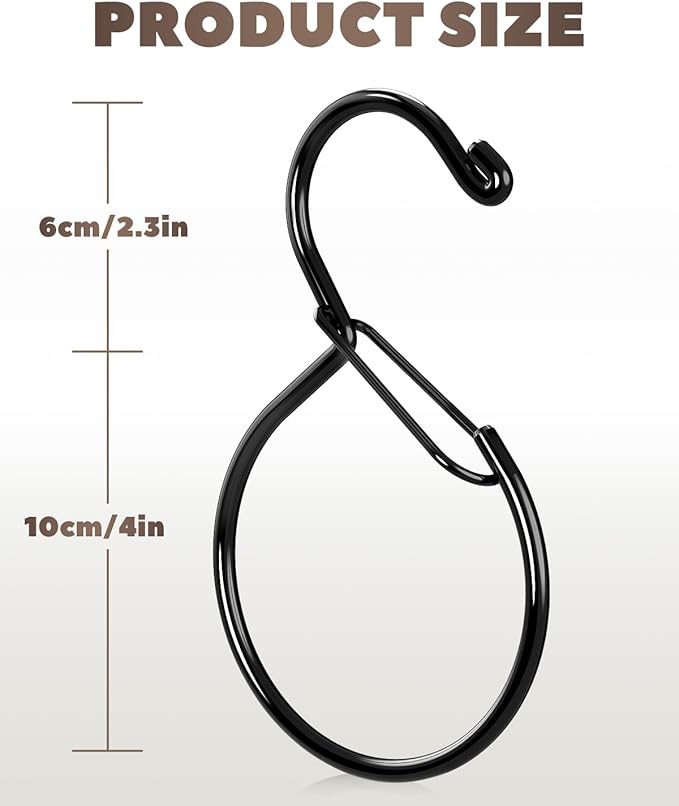 4 Pack Belt Hanger, Belt Hanger for Closet, Rust-Proof Belt Organizer for Closet, Holds Ties, Scarves, Hat, Bags & Accessories, Black