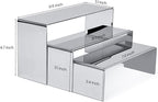 Purse Display Stand, 3 Silver Risers Display Stands Stainless Steel, Heavy Duty Countertop Shoes Stand Handbag Holder Risers for Home Boutique Retail Store Vendor Display Bags Perfume Jewelry (RCS 50% Recycled Post-consumer Metal)
