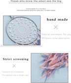 Dream Catcher Wall Decor, Handmade Dreamcathers Indians Traditional Circular Net for Wall Hanging Decor, Bedroom Kids, Home Decoration Wedding Party Blessing Gift, Pink Grey