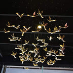 Creative Gold DIY Flying Bird Decorative Hanging Ornaments for Ceiling Light Wedding Kindergarten Shopping Mall Home Window Decoration (10, Gold)