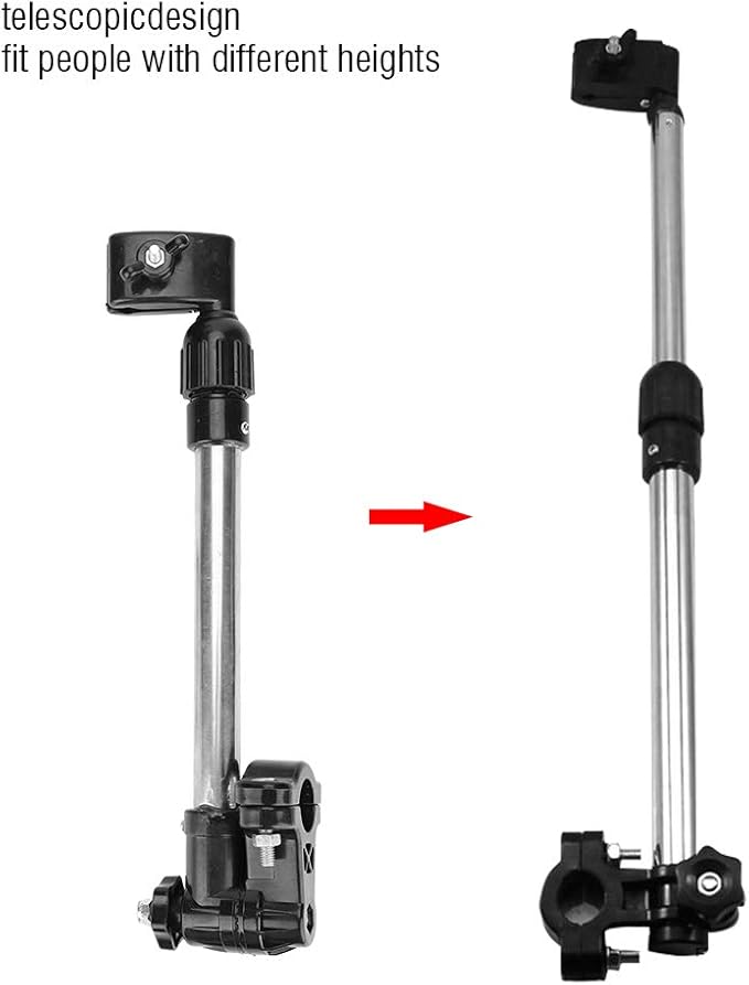 VGEBY Umbrella Mount Holder, Flexible Stainless Mount Holder Support Umbrella Frame Stand Handle for Bike, Baby Stroller, Wheelchair and Spare Parts Chair Umbrella with Clamp