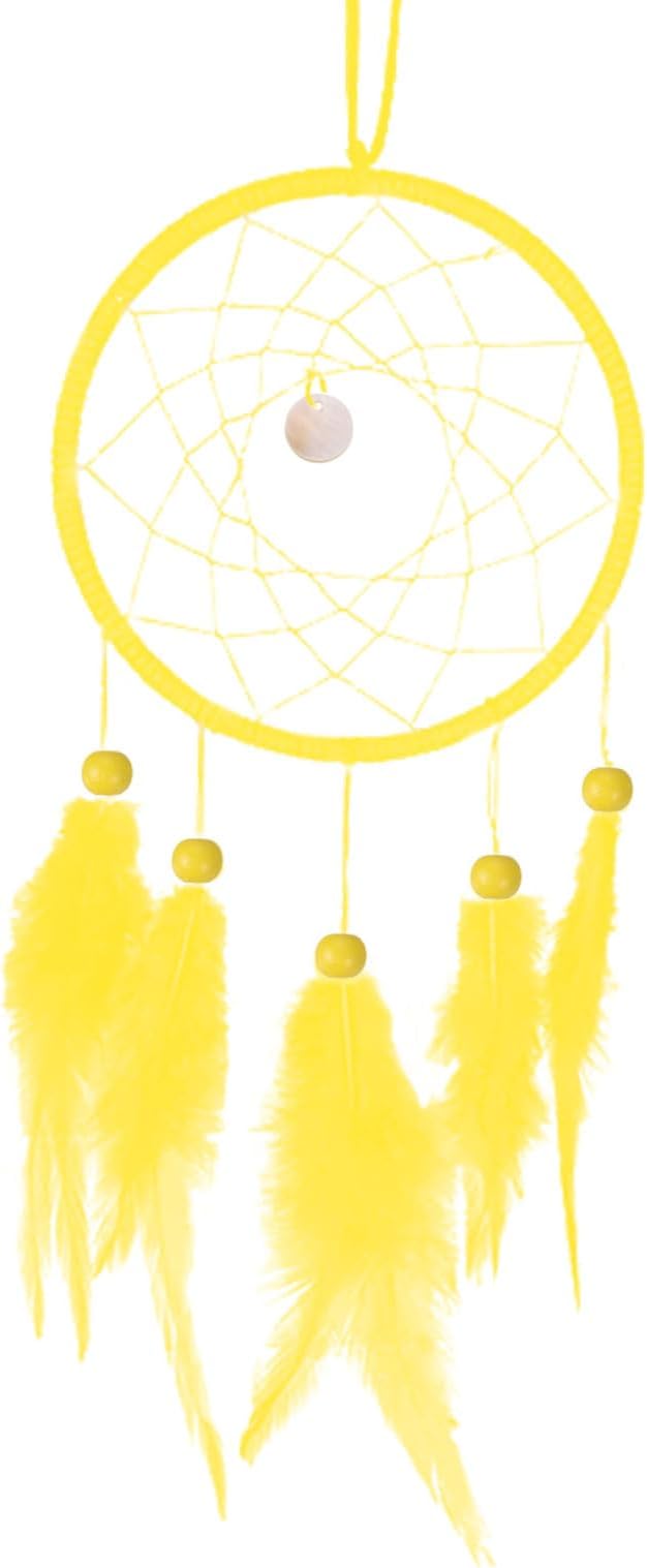 PATIKIL DIY Dream Catcher Kit, Making Dream Catcher Supplies Wall Hanging Handmade Dream Catcher Kits for Beginner Style 3, Yellow