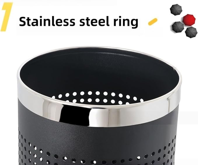 Stainless Steel Umbrella Stand Umbrella Storage Bin Space-Saving Perforated for Home Office Entryways Hotels (C)