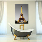DekHome Paris Cityscape Canvas Wall Art Eiffel Tower at Night Canvas Picture Giclee Print Gallery Wrap Modern Home Decor Framed Ready to Hang 24"x36"