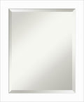 Amanti Art White Wall Mirror 23x19 Basic White Narrow Rectangle Bathroom Mirror for Wall Decor Living Room, Small Casual Wood Frame, Hangs Horizonally and Vertically, Bathroom Decor, Beveled Edge