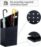 9.84" D x 7.87" W x 23.62" H Detachable Base Umbrella Stand - Elegant Raindrop Design, Water Collection Tray, Gold/Black Finish, Durable Home & Office Organizer