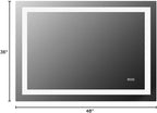 LOAAO 48"X36" LED Bathroom Mirror with Lights, Anti-Fog, Dimmable, RGB Backlit + Front Lighted, Bathroom Vanity Mirror for Wall, Memory Function