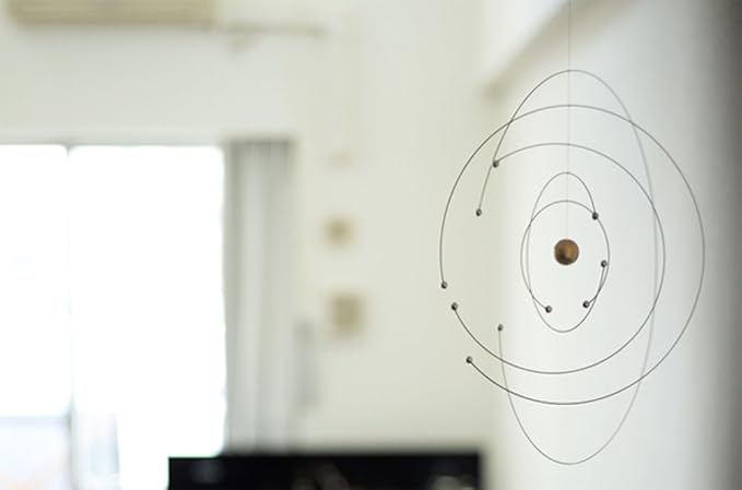 Niels Bohr Atom Model Hanging Mobile - 9 Inches - Steel - Handmade in Denmark by Flensted