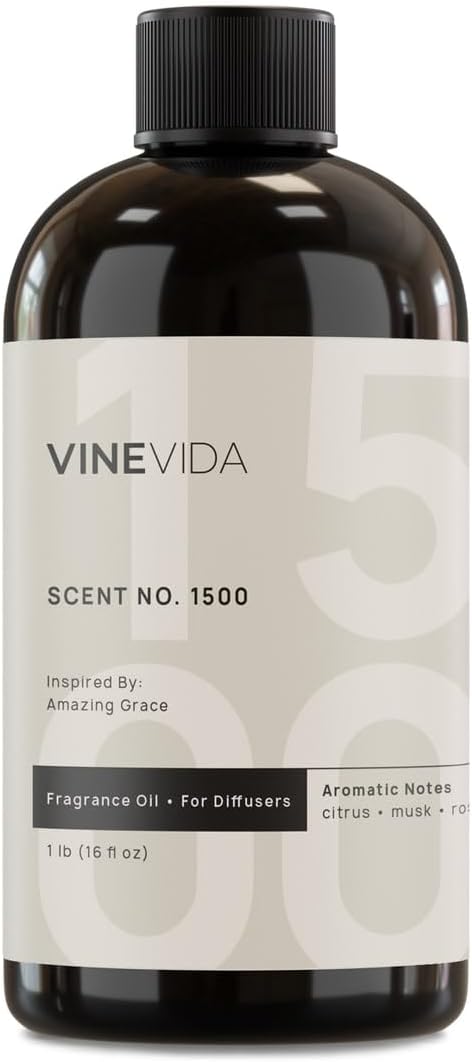VINEVIDA [16 Fl Oz] Scent NO. 1500 Fragrance Oil for Cold Air Diffusers, Aromatic Notes of Citrus Musk Rose, Essential Oils for Diffuser Oil Refill & Air Freshener Room Spray