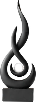Modern Abstract Art Table Decoration,Resin Flame Statue Modern Centerpiece Ornaments for Living Room Great Gift Idea Home Decor,Collectibles (Black)