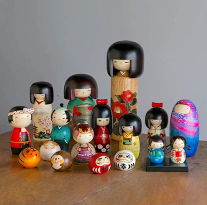 Usaburo Modern Japanese Kokeshi Doll (Come Spring - Small), Made in Japan, Collectible Figurines, Traditional Crafts, Girl in Kimono
