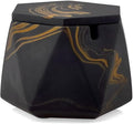 FREELOVE Concrete Ashtray with Lid & Stainless Steel Ashtrays for Cigarettes, Cement Ash Tray Smoking Holder Indoor Smokeless Outdoor Windproof Patio Home Office Cool Decor(Black-Gold, Large)