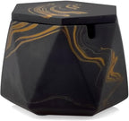 FREELOVE Concrete Ashtray with Lid & Stainless Steel Ashtrays for Cigarettes, Cement Ash Tray Smoking Holder Indoor Smokeless Outdoor Windproof Patio Home Office Cool Decor(Black-Gold, Large)