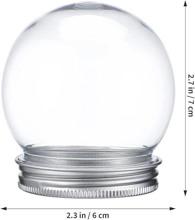Garneck 10pcs Plastic Water Globes DIY Snow Globe with Screw Off Caps Crafts Candy Storage Boxes and Decorative Display Lightweight and Reusable