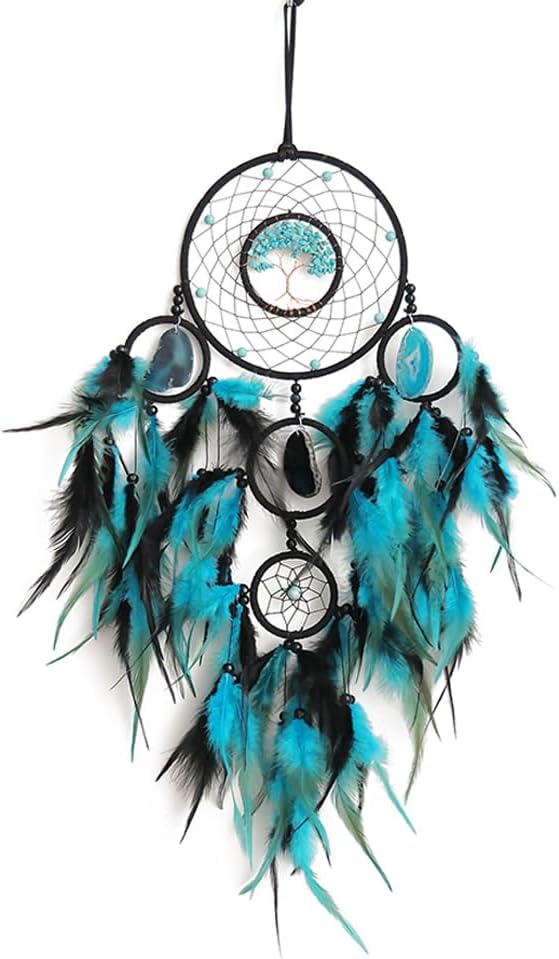 Large Dream Catchers, Dreamocean Crystal Tree of Life Dream Catcher with Healing Stones Handmade Boho Dreamcatcher Wall Hangings Decor Gifts for Adults Boys
