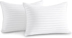 Oubonun 12 x 16 Throw Pillow Inserts, Firm and Fluffy Decorative Pillows for Couch Bed Sofa with Soft Cotton Cover White Cushion with Down Alternative Pack of 2