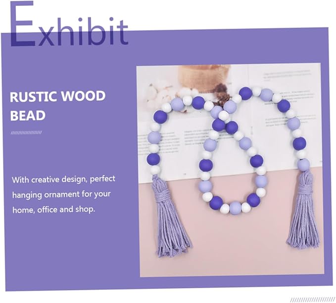 PRETYZOOM Contemporary Tassel Decor Pendant Beaded Tassel for Home Wooden Beads String Hanging Decor Ornament