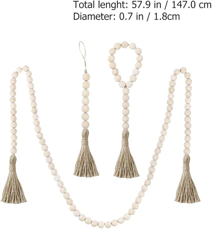 Home Decoration Bead Tassel String Wooden Beads Tassels Wall Hanging Decor Garland