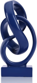 DOVDOV Abstract Blue Knot Sculpture, Geometric Decorative Statue, Blue Decor for Living Room Coffee Table Bookshelf Top, Office TV Cabinet Entryway Table Top Decor.