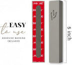SURI Mezuzah and Printed Scroll Set – 5 Inch Light Gray Concrete Mezuzah Case, Self-Stick Adhesive, Fits a 4 Inch Mezuza Scroll, Gift Box Included