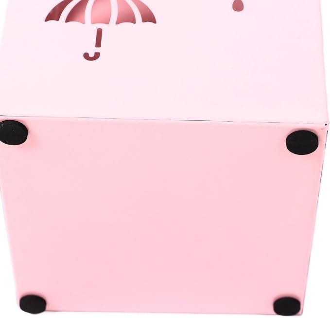 GLOGLOW Nan Metal Umbrella Stand, Carbon Steel, Stylish and Durable Umbrella Holder Bin for Entryway, Home, Office Spaces with 42x16x16cm Ornament (Pink)