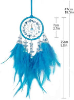 Dream Catcher for Rearview Mirror, Car Hanging Accessory, Lucky Charm Ornament Pendant Interior Decor (Blue)