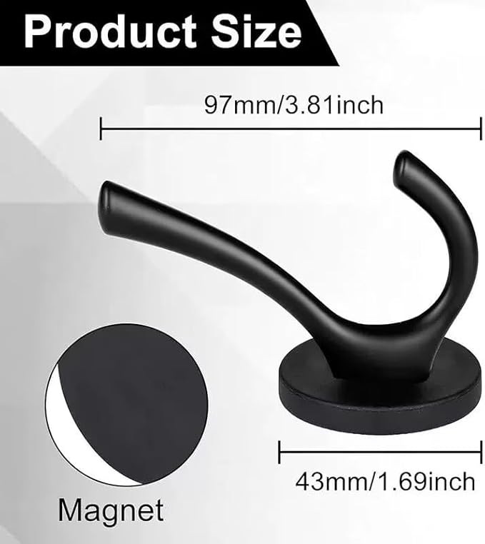 YUANQIAN Magnetic Wreath Hanger, Heavy Duty Magnets with Hook for Refrigerator, Christmas Decoration Magnetic Hooks for Metal Front Door, Cruise Hook Hanger for Hanging Cabins Grill (D43-U-4 Hook)