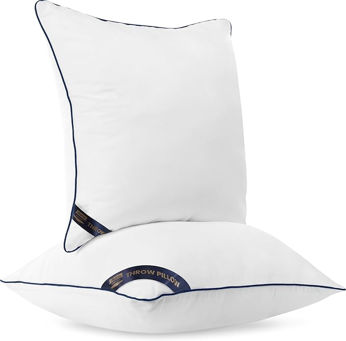 Utopia Bedding Throw Pillow Inserts (Pack of 2, White), 16 x 16 Inches Decorative Indoor Pillows for Sofa, Bed, Couch, Cushion Sham Stuffer