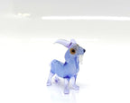 Goat Micro Tiny Figurines Hand Blown Glass Art Animals Collectible Gift Home Décor (Blue Purple)