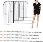 Garment Bags for Hanging Clothes 12 PCS Transparent Waterproof Dustproof Storage for Wardrobe Storage Suit Covers for Closet Clear Reuse Full Zipper for Costumes Suits Coats 24''x48''