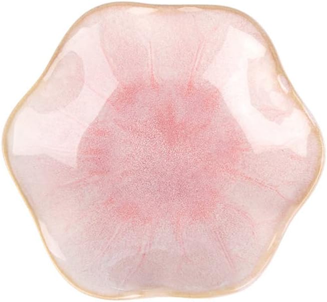2PCS Lotus Leaf Shape Ring Holder Dish, Small Key Bowl, Ceramic Trinket Tray Jewelry Dish Organizing Necklace Earrings for Mom Friend Sister, All Jewelries Are NOT Included.Pink+Light Green.…