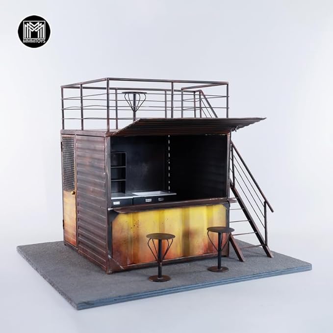 JXK Frontier Coffee House Model for 1/12 Scale Action Figures Realistic Dollhouse Accessory for Diorama Enthusiasts and Collectors