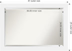 Amanti Art White Wall Mirror 29x41 Corvino White Rectangle Bathroom Mirror for Wall Decor Living Room, Large Modern Wood Frame, Hangs Horizonally and Vertically, Bathroom Decor, Beveled Edge
