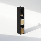 Furinno Reed 3-Tier Closet Organizers and Storage, Closet Organizer, Open Shelf Closet Storage, for Wardrobe, Bedroom, Living Room, 6-Inch Width, Blackwood