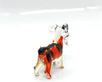 Goat Tiny Figurines Animals Hand Blown Color Glass Art Collectible Gift Home Décor (Orange Black)