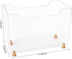 Acrylic Magazine Holder, Crystal Clear Magazine Rack Floor with Metal Feet, Files Newspapers Book Organizer for Bathroom, Living Room, Home Office