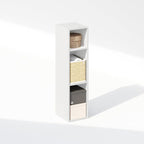Furinno Reed 3-Tier Closet Organizers and Storage, Closet Organizer, Open Shelf Closet Storage, for Wardrobe, Bedroom, Living Room, 8-Inch Width, White
