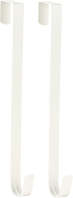 Wreath Hanger for Front Door, Slim Over The Door Hook, Easy to Use and Reusable Holiday Wreath Holder for Christmas, Thanksgiving, Halloween and Daily Décor (15" White, 2)