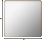 LOAAO 36”X36” Gold Bathroom Mirror, Rounded Rectangle Gold Frame Mirror, Brushed Gold Bathroom Vanity Mirror Wall-Mounted, Anti-Rust, Tempered Glass, Hangs Horizontally or Vertically