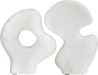 Decorative Abstract Marble Sculptures, Set of 2 Styles, White