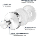 Linwnil Suction Cup Silver Wreath Hanger，Suction Cup Hooks Hanging 10 Lbs，Waterproof Suction Cup Wreath Holder for Windows, Shower, Wreaths，Smooth Doors (Silver, 4 Pack)