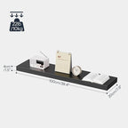 HOOBRO Floating Shelves for Wall, Wall Mounted Shelf Set of 2, 39.4" Hanging Shelf with Invisible Brackets, for Wall Decor Storage in Bathroom Bedroom Kitchen Living Room Office, Black BK100BJP201